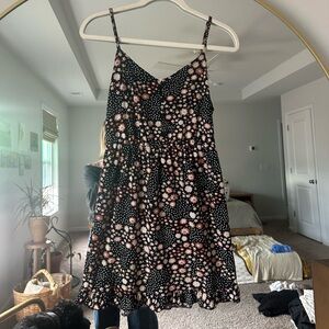 Topshop Black and Pink Floral Dress